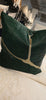Emerald Hide Pilllow with Gold Crystal Beads