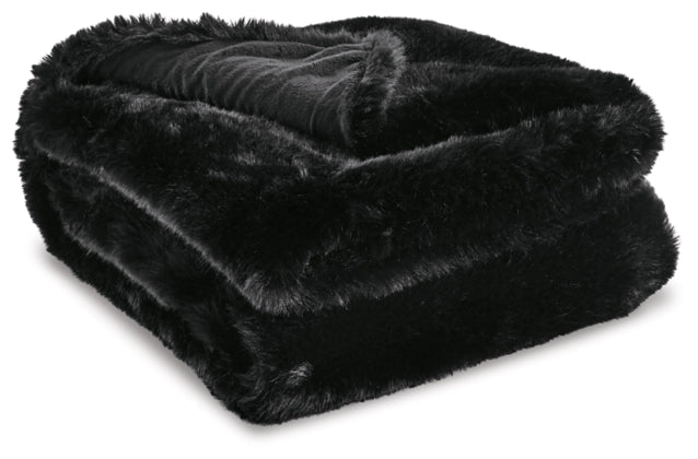 Black Fur Throw
