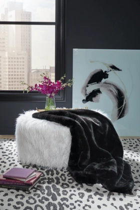Black Fur Throw