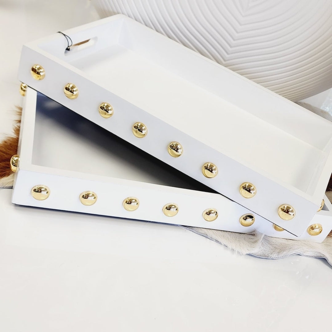 Gold Ball Serving Tray