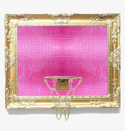 Designer Inspired Pink Gator Basketball Hoop