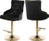 Velvet Adjustable Bar Stool w/Gold