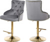 Velvet Adjustable Bar Stool w/Gold