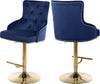 Velvet Adjustable Bar Stool w/Gold
