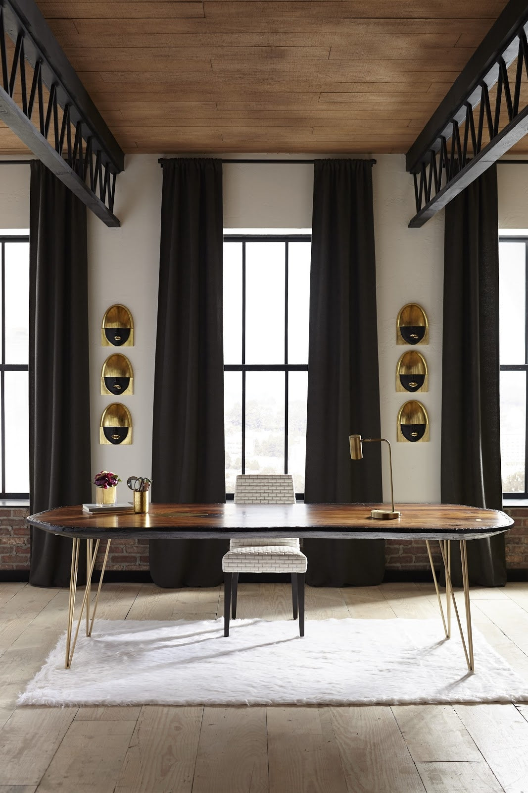 Fashion Faces Black & Gold Wall Art Set of 3-Small