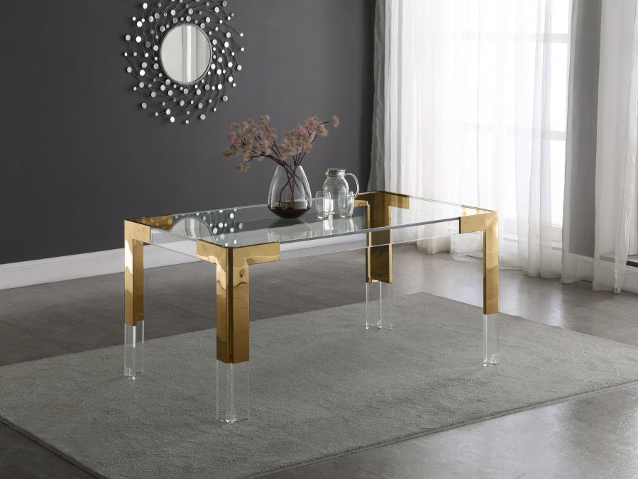 Jackie Gold/Acrylic Dining Table