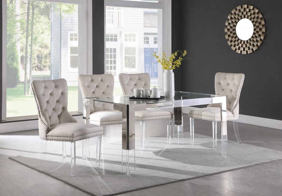 Jackie Silver/Acrylic Dining Table