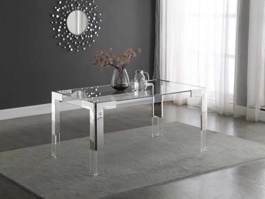 Jackie Silver/Acrylic Dining Table