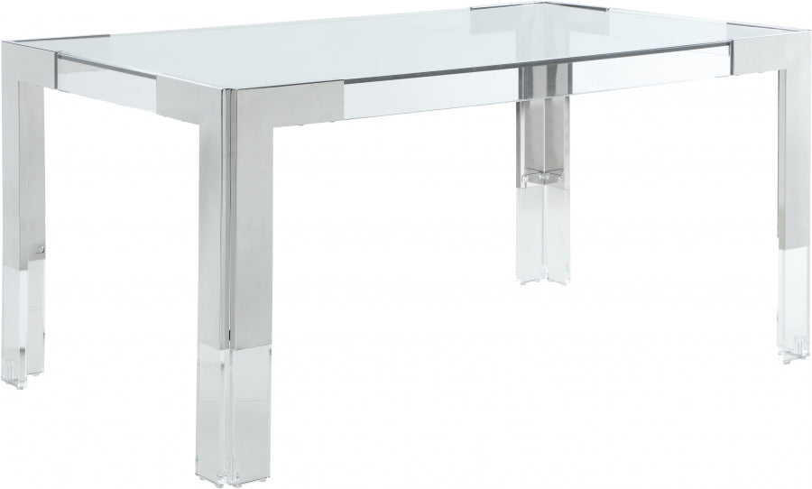 Jackie Silver/Acrylic Dining Table