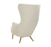Katelra Cream Velvet Wingback Chair
