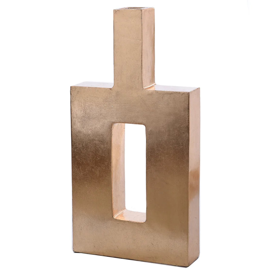 Tall Gold Leaf Vase