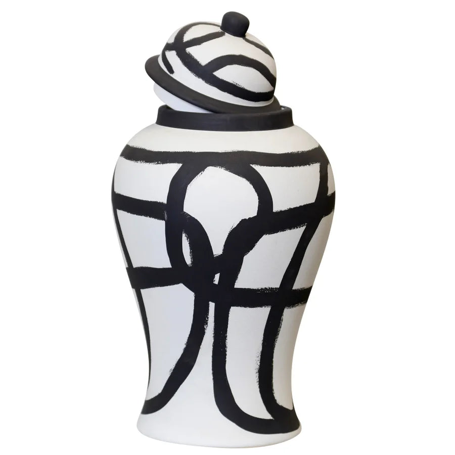 Black/White Ginger Jar