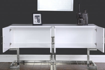 Jackie Chrome/White Console Table