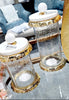 Glass Canister With Gold/Marble Ball Lid (2 Sizes)