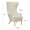 Katelra Cream Velvet Wingback Chair