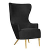 Katelra Black Velvet Wingback Chair