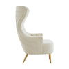 Aaliyah Cream Velvet Wingback Chair