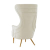 Aaliyah Cream Velvet Wingback Chair