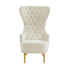 Aaliyah Cream Velvet Wingback Chair