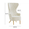 Aaliyah Cream Velvet Wingback Chair