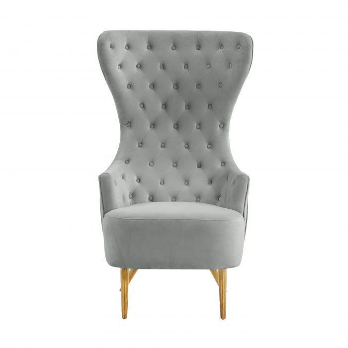 Aaliyah Cream Velvet Wingback Chair