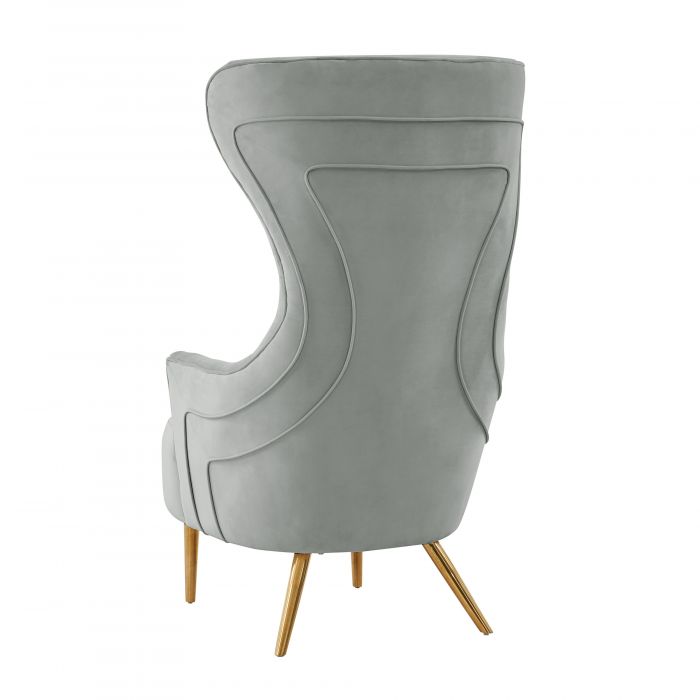 Aaliyah Cream Velvet Wingback Chair