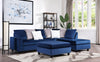 2-PIECE REVERSIBLE SECTIONAL BLUE VELVET (CANT BE SHIPPED, STORE PICKUP/DELIVERY ONLY)
