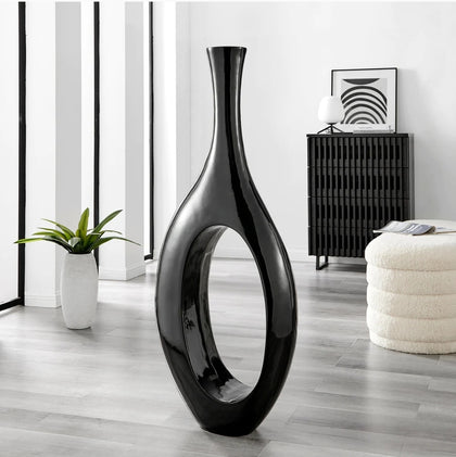Black Trombone Large Floor Vase