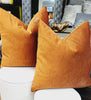 Velvet Burnt Orange Pillows - Set of 2