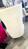Janna Cream Velvet Channel Tufted Wingback Chair