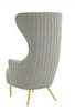 Janna Gray Velvet Channel Tufted Wingback Chair