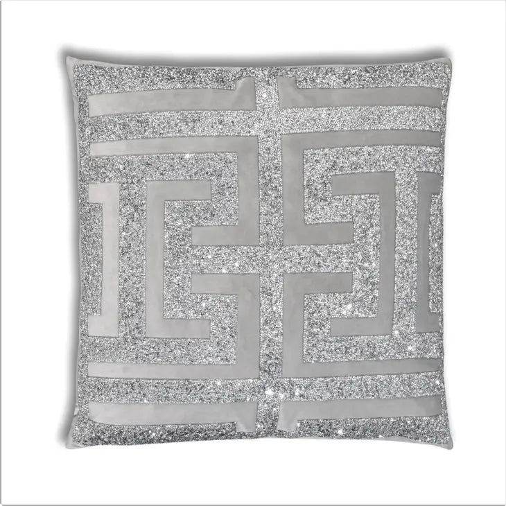 Geo Grey Silver Pillow