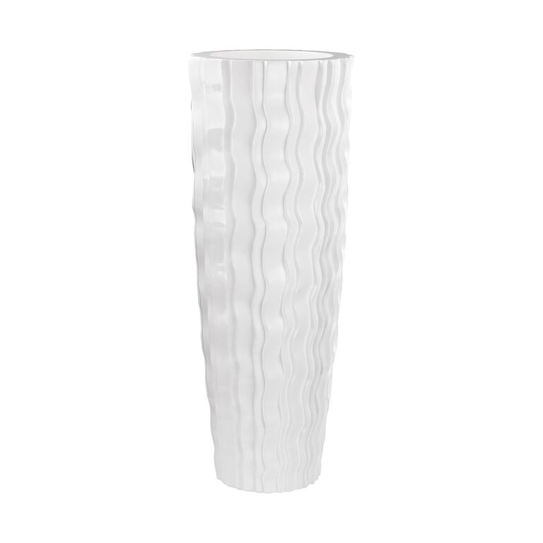 White Ripple Floor Vase-Large