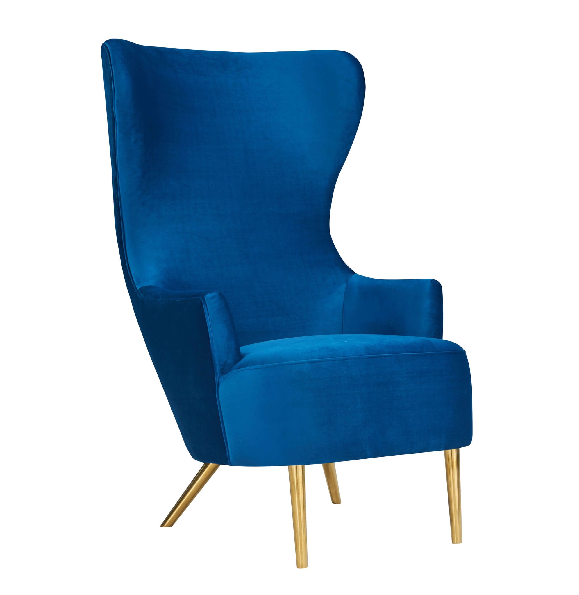 Katelra Blue Velvet Wingback Chair