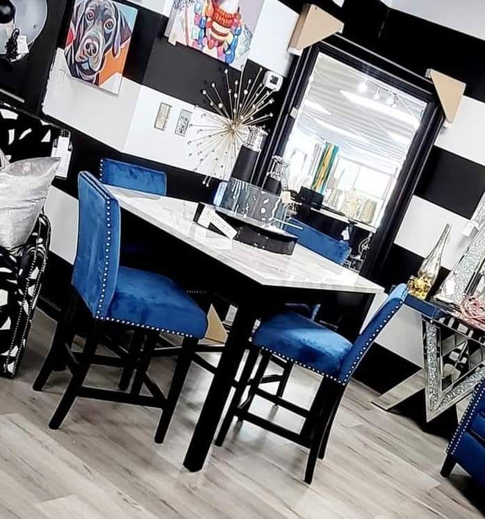 Lex Blue Dining Set Not Available To Ship/In Store Only