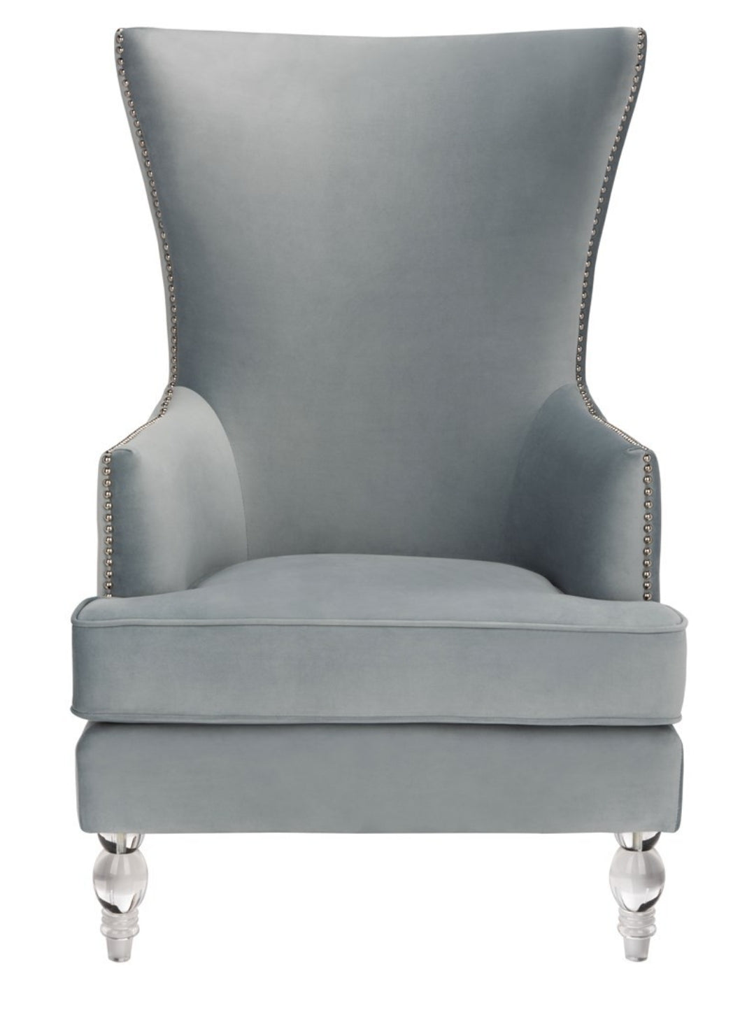 Silver Acrylic Wingback Chair