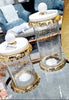 Glass Canister Set With Marble/Gold Lid