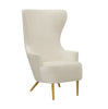 Katelra Cream Velvet Wingback Chair