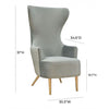 Katelra Grey Velvet Wingback Chair